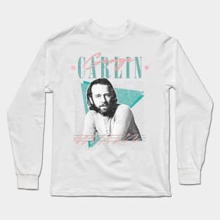 George Carlin / Vintage Style Fan Art Design Long Sleeve T-Shirt